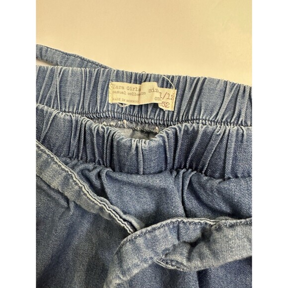 Zara Girls Blue Denim Skirt with Belt 11/12 Trendy Boho Causal Flare Cottagecore - Picture 7 of 7